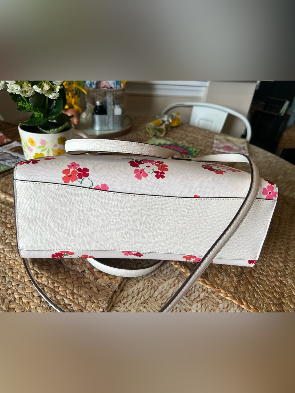 NWT!KATE Spade♠️PLAYFUL & PRETTY Cream Medium Floral Satchel/Crossbody!MSRP$399! - Picture 9 of 12